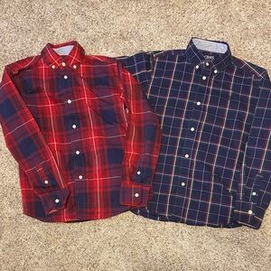 Chaps Red and Navy Plaid Button-Down Shirts